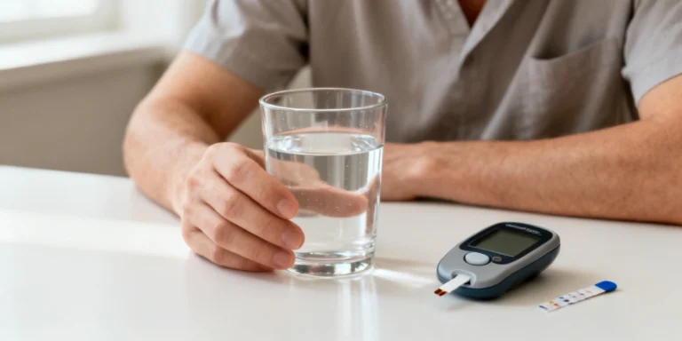 fasting blood sugar test can i drink water​
